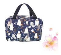 Amosfun Trousse de Toilette Portable Pliable Imperméable Bleu Marine, Organisateur de Bain Grosse Capacité pour Voyage, Paquet Fourre-Tout Salle de Bain, Panier de Toilette Pratique