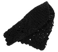 Amosfun Turban en Coton Noir pour Chimiothérapie Femme - Bonnet Léger Respirant et Couvre-cheveux Confortable, Taille Unique Adapté Cheveux Courts et Longs, Printemps-été et Post-partum