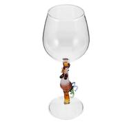 Amosfun Verre à Vin en Cristal de Coq, Verre à Pied Original Diamètre 8 Cm Hauteur 20,5 Cm Capacité 280 Ml, Décoration de Pâques Élégante pour Table Festive