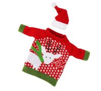 Amosfun Vin Décoratif Motif Cerf Housse pour Bouteille de Vin à Bouteille de Noël