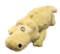 AMOSIJOY Grand Doudou Crocodile en Peluche Douce, Mignon Peluche Alligator Géante (100cm,Vert)