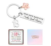 Amosking Joli cadeau d'anniversaire pour filles, 16e, 18e, 21e anniversaire pour filles, sœurs, filles, petites-filles, décorations uniques pour camarades de classe, amis, 18-Stay Safe, Taille Unique