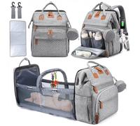 AMOUNE Sac à Dos à Langer pour Bebe avec Matelas à Langer, Sangles de poussettes, étui à Sucette, USB - pour Mamans et Papas - 1pcs