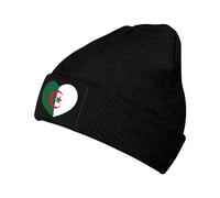 Amour Algérie Drapeau Algérien Coeur Tricot Chapeau Casquette Homme Femme Sport Chaud Tendance Classique Montre Casquettes Noir