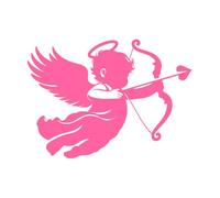amour ange cupidon icône saint valentin dessin animé bébé ange tenant arc flèche Stickers muraux 50.4x69.7cm Culture du tatouage Rose