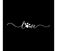 amour animal ondulé élégant calligraphie orthographe Stickers muraux 16x93cm Plusieurs tailles disponibles Blanc