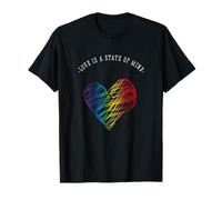 Amour Arc-en-Ciel cœur Gay Demo déclaration LBGT+ Trans CSD T-Shirt