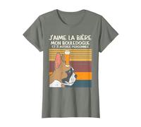 Amour Bière Et Mon Bouledogue Humour Bulldog Chien Cadeau T-Shirt