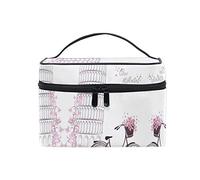 Amour Blanc Rose De Vélo Sac Cosmétique Organisateur Fermeture à Glissière Sacs Trousse de Maquillage Pochette Cas de Toilette pour Voyage Les Femmes Filles