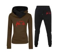 Amour Coeur 3D Imprimé Hoodie Joggers Pantalon Set Automne Hiver Femmes Survêtement Set Mode 2 Pièce Set Vêtement Sport