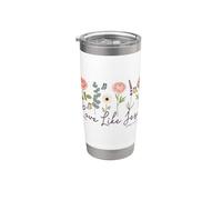 Amour comme Jésus Vintage Floral Bible Écriture Foi Gobelet isotherme en acier inoxydable double paroi