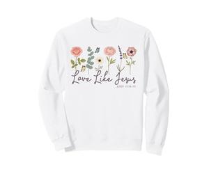 Amour comme Jésus Vintage Floral Bible Écriture Foi Sweatshirt