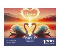 Amour Cygne 1000 Pièces Puzzle Amour Cygne Adultes Et Enfants À Partir De 14 Ans Détente & Relaxation Jeu D'Intelligence De l'art Cadeau Unique 70x50cm/1000pcs