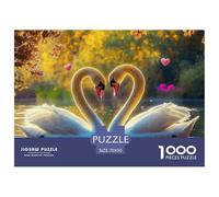 Amour Cygne 1000 Pièces Puzzle Amour Cygne Adultes Et Enfants À Partir De 14 Ans Détente & Relaxation Jeu D'Intelligence De l'art La Décoration Moderne 70x50cm/1000pcs