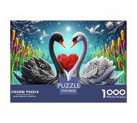 Amour Cygne 1000 Pièces Puzzle Amour Cygne Adultes Et Enfants À Partir De 14 Ans D'étude Confortables Jeu D'Intelligence De l'art La Décoration Moderne 38x26cm/1000pcs