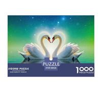 Amour Cygne 1000 Pièces Puzzle Amour Cygne Adultes Et Enfants À Partir De 14 Ans D'étude Confortables Jeu D'Intelligence De l'art Décoration Familiale 38x26cm/1000pcs
