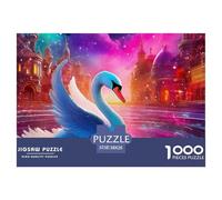 Amour Cygne 1000 Pièces Puzzle Amour Cygne pour Adultes De Détente & Relaxation Jeu D'Intelligence De l'art La Décoration Moderne 38x26cm/1000pcs