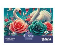 Amour Cygne 1000 Pièces Puzzle Amour Cygne pour Adultes De Détente & Relaxation Jeu D'Intelligence De l'art Cadeau Unique 70x50cm/1000pcs