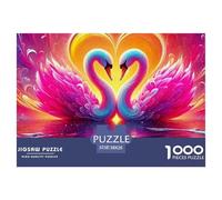 Amour Cygne 1000 Pièces Puzzle Amour Cygne pour Adultes De Détente & Relaxation Jeu D'Intelligence De l'art Cadeau Unique 38x26cm/1000pcs