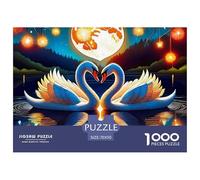 Amour Cygne 1000 Pièces Puzzle Amour Cygne pour Adultes De D'étude Confortables Jeu D'Intelligence De l'art Décoration Familiale 70x50cm/1000pcs