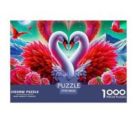 Amour Cygne 1000 Pièces Puzzle pour Adultes Enfants D'étude Confortables Jouets De Jeu Stimulants Décoration Familiale 38x26cm/1000pcs