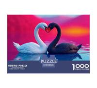 Amour Cygne Puzzle 1000 Pièces Amour Cygne Adultes Et Enfants À Partir De 14 Ans Détente & Relaxation Jeu D'Intelligence De l'art La Décoration Moderne 38x26cm/1000pcs