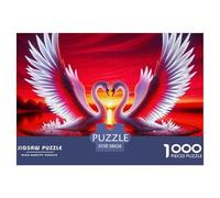 Amour Cygne Puzzle 1000 Pièces Amour Cygne Adultes Et Enfants À Partir De 14 Ans Détente & Relaxation Jeu D'Intelligence De l'art Cadeau Unique 38x26cm/1000pcs