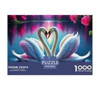 Amour Cygne Puzzle 1000 Pièces Amour Cygne Adultes Et Enfants À Partir De 14 Ans D'étude Confortables Jeu D'Intelligence De l'art La Décoration Moderne 38x26cm/1000pcs