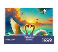 Amour Cygne Puzzle 1000 Pièces Amour Cygne pour Adultes De Détente & Relaxation Jeu D'Intelligence De l'art Cadeau Unique 70x50cm/1000pcs