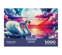 Amour Cygne Puzzle 1000 Pièces Amour Cygne pour Adultes De Détente & Relaxation Jeu D'Intelligence De l'art La Décoration Moderne 70x50cm/1000pcs