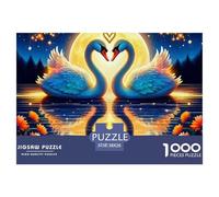 Amour Cygne Puzzle 1000 Pièces Amour Cygne pour Adultes De Détente & Relaxation Jeu D'Intelligence De l'art Cadeau Unique 38x26cm/1000pcs