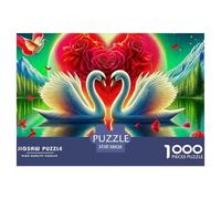 Amour Cygne Puzzle 1000 Pièces Amour Cygne pour Adultes De Détente & Relaxation Jeu D'Intelligence De l'art La Décoration Moderne 38x26cm/1000pcs