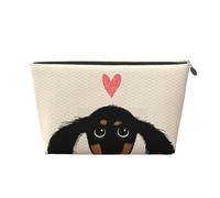 Amour de Chiot Teckel, Trousse de Maquillage Trousse à cosmétiques Trousse de Toilette de Voyage Portable Pochette de Toilette