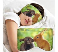 Amour de lapin imprimé, Masque de sommeil pour la maison, les voyages et le travail posté, couvrant entièrement les yeux et bloquant la lumière