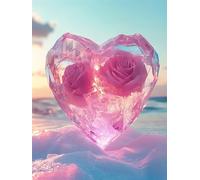 Amour Diamond Painting Adulte, 5D Diamond Painting Rose Peinture Diamant Enfant Peinture Diamant Strass Point de Croix Cristal CréAtifs Peintures pour Decoration Maison, Cadeau Femme 40x50cm, Model349