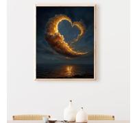 Amour Diamond Painting Adulte, Ciel 5D DIY Peinture Diamant Complet Set, Diamant Cristal Art Broderie Adultes Enfants Peinture Kit, pour Décoration Murale Maison Créatifs Cadeau 40x50 cm PjY7865 1-F