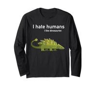 Amour Dinosaure Je déteste Les Gens autisme Nerd Dino Manche Longue