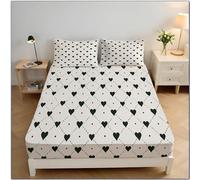 Amour Drap Housse Microfibre 180x200x30cm Housse De Matelas 30 Cm Profondeur pour Matelas épais, Simplicité Moderne Draps Housses Doux, Blanc