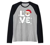 Amour du Père Noël pour Adolescentes et Femmes Mignon Manche Raglan