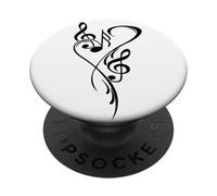 Amour écouter de la Musique clé de Sol Coeur Techno PopSockets PopGrip Adhésif