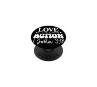 Amour en Action - Citation Motivante 1 Jean 3:18 PopSockets PopGrip Adhésif