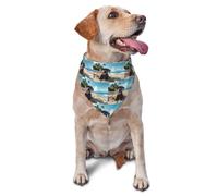 Amour Entre Un Grand Danois Et Une Plage D'Été Bavoir Bandana Triangulaire pour Animal Lavable Serviettes Triangle pour Animaux Ajustable Bandanas Chien Chats
