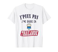 Amour et Humour Thaï T-Shirt Blanc Thaïlandais Unisexe Adulte S
