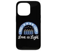 Amour et lumière Arc-en-Ciel Hanoukka Menorah Juif Juif Hanoukka Coque pour iPhone 13 Pro