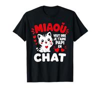 Amour Fête des Grands pères Humour Chat Je t'aime Papi T-Shirt
