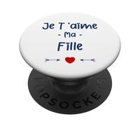 Amour Fille Enfant Maman Je t'aime ma Fille PopSockets PopGrip Adhésif