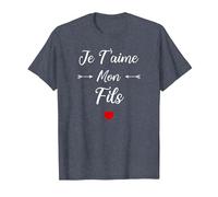 Amour Fils Maman Enfant Je t'aime Mon Fils T-Shirt, Homme, Bleu Chiné, S