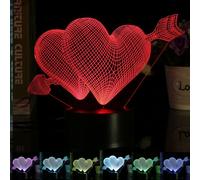 Amour Flèche 3D Lampe de table 7 couleurs changer LED Night Light Cadeau de fête