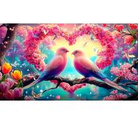 Amour-Fleurs Puzzle 1000 pièces Cadeau Unique Jeu éduchatif Challenge Toy de qualité supérieure Peinture Art pour Adultes et Enfants à partir de 14 Ans 38x52cm/1000pcs