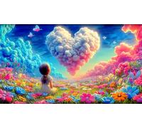 Amour-Fleurs Puzzles 1000 pièces Cadeau Unique Jeu éduchatif Challenge Toy de qualité supérieure Peinture Art pour Adultes et Enfants 75x50cm/1000pcs